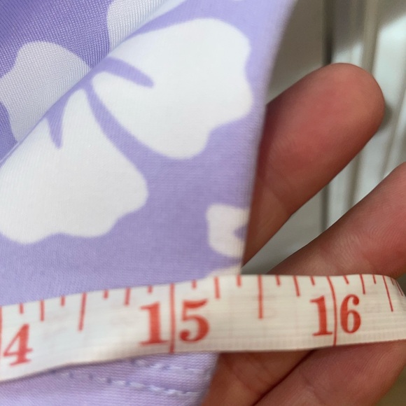 SHEIN L-XL Purple Halter Top Hawaiian Flower - Picture 7 of 7